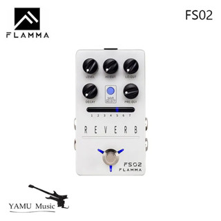FLAMMA FS02 混響吉他踏板立體聲數字效果踏板 7 個可儲存的預設插槽 7 個混響效果房間大廳教堂洞穴板彈簧 M