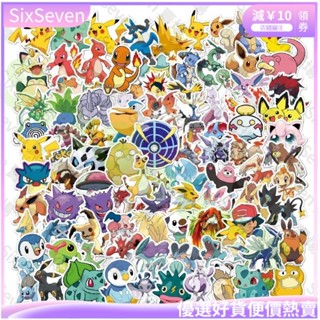 熱賣🔥100張入 神奇寶貝 精靈寶可夢 Pokémon 防水行李箱貼紙 機車貼紙 筆電貼紙 WJ