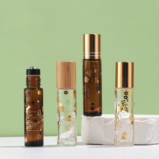 10ml 精油滾珠香水玻璃瓶滾珠空可再填充樣品竹蓋