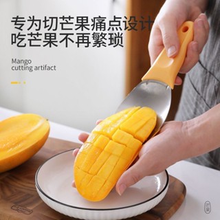 不銹鋼多功能芒果切割器和水果分割工具 - 西瓜切片機、肉類去除器和勺子,用於輕鬆準備水果(耐用的廚房用具)