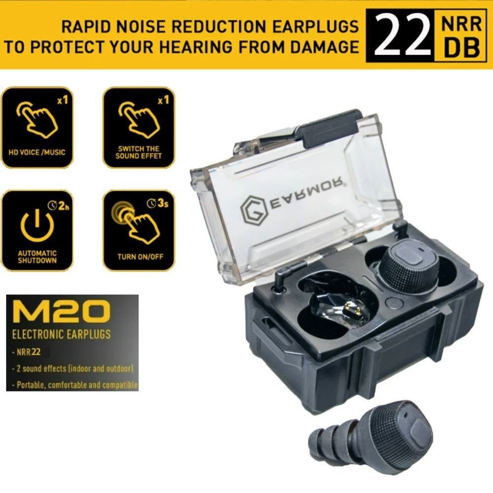 EARMOR正品M20可充電電子拾音降噪耳塞戰術射擊用入耳式便攜防護4.5