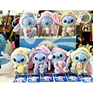 【正版】MINISO 名創優品 迪士尼史迪奇再睏也要吃一口係列搪膠毛絨盲盒 GenZ街頭系列盲盒 公仔擺件 禮物