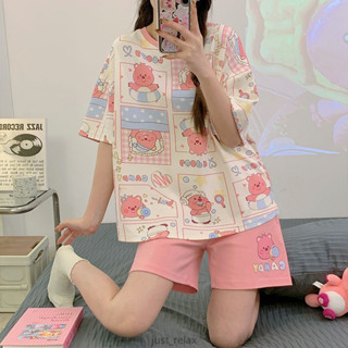 現貨 loopy睡衣 夏天睡衣 短袖睡衣 露比 居家服 可愛睡衣 女生睡衣 大尺碼睡衣 小海狸 家居服 韓國睡衣 兩件式