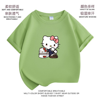🎀凱蒂貓HelloKitty短袖T恤上衣t恤純棉兒童小中大童印花可愛夏季薄款新🧩33-HANBUBU