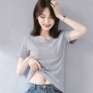 愛依依 上衣 中袖T卹 打底衫小衫 S-2XL 新款寬鬆半袖純棉短上衣-1259.