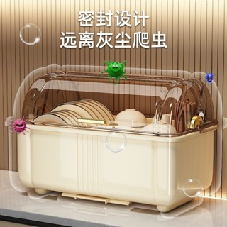 【臺灣出貨】防塵置碗架 碗碟瀝水架 廚房瀝水架 餐具瀝水架 帶蓋廚房瀝水碗櫃 瀝水碗櫃 防塵碗筷收納櫃 置碗架