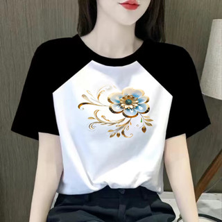 愛依依 短袖T恤 印花上衣 撞色T恤M-2XL韓版修身大碼寬鬆字母圓領上衣-2837.