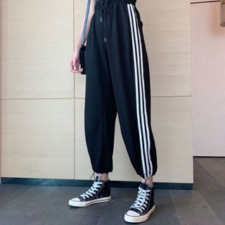 一家有趣的店👌墜感束腳褲女春秋2025新款寬鬆學生運動褲女ins潮高腰休閒哈倫🔥