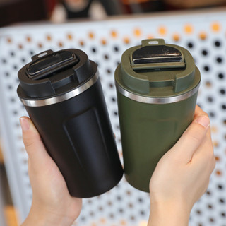 簡約雙層真空測溫保暖智慧咖啡杯戶外防摔便攜保溫杯304不鏽鋼杯