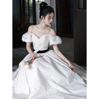 宮廷風生日晚禮服輕奢小眾高階宴會主持洋裝女名媛高階感春酒尾牙洋裝