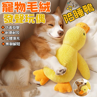 寵物陪伴娃娃 寵物陪伴鴨 抱枕 狗狗玩具 啃咬 鈴鐺 發聲玩具 陪睡娃娃 寵物玩具 貓玩具 狗玩具 貓咪玩具 毛絨玩具