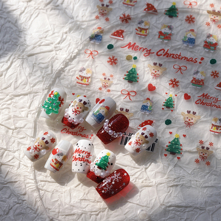 【喵喵老師】magicoJapanese iron5d壓花美甲貼紙薄透明美甲StickersTS-3897Christm