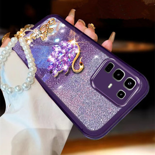 Infinix Note 50S 5G Note50S 手機殼 Bling TPU 矽膠軟殼帶 3D 可愛天鵝 + 珠子