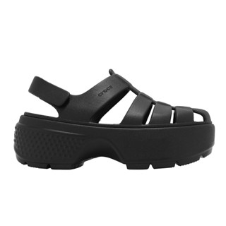 Crocs 卡駱馳 Stomp Fisherman 女鞋 雪屋 黑 涼鞋 厚底增高 [YUBO] 209938001