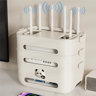wifi路由器收納盒電視機頂盒置物架桌面插座無線光貓電線整理神器0304
