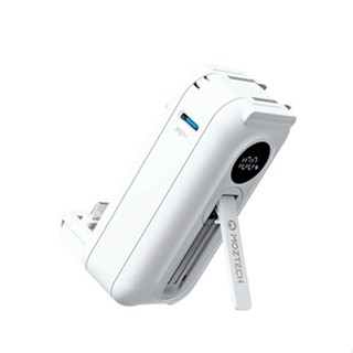 MOZTECH 太空艙 5000mAh 行動電源 Lightning 白(19.25Wh) 綠風潮
