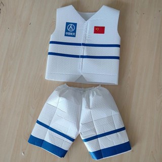 六一兒童環保時裝秀服裝男塑膠氣泡袋太空服幼兒親子表演走秀衣服 4.19