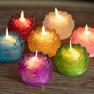 【模擬火焰動】led電子蓮花燈蠟燭長明燈供佛燈家用佛燈供佛燈佛具用品荷花燈