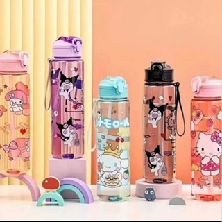 三麗鷗 SANRIO 瓶 900 毫升塑膠不倒翁可愛兒童角色 KUROMI CINNAMOROLL 飲料容器座管