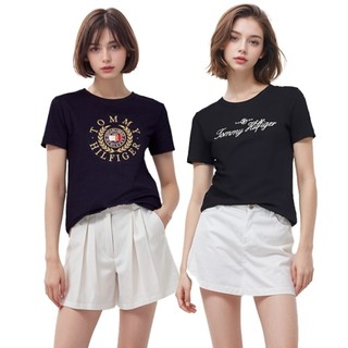 Tommy Hilfiger 女款 經典LOGO 圓領短袖 上衣 有腰身 美國原裝進口
