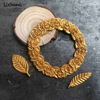 洛陽牡丹 花環樹葉液態矽膠模具 蛋糕DIY巧克力模具 相框鏡框翻糖烘焙模具 K128