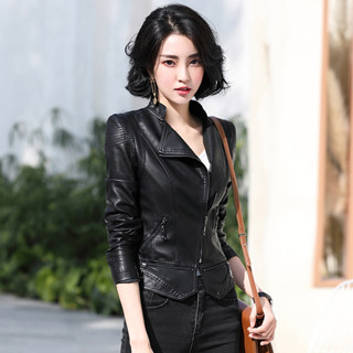 [現貨特惠]皮衣女 皮外套 短版皮衣 皮外套女 2025春裝新款海寧真皮皮衣女短版韓版緊身顯瘦小外套綿羊皮夾克潮