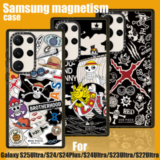 One Piece-亞克力手機殼三星Galaxy S25Ultra相容S24 Plus磁性手機殼S23U適用於三星手機殼