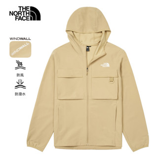 The North Face北面男款卡其色DWR防潑水輕量風衣｜83TLLK5