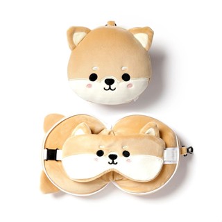 travelMall 2in1眼罩+枕頭/ 柴犬 eslite誠品