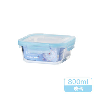 Lock&Lock 樂扣樂扣藍莓慕斯耐熱玻璃保鮮盒/正方形/800ml【任2件5折】