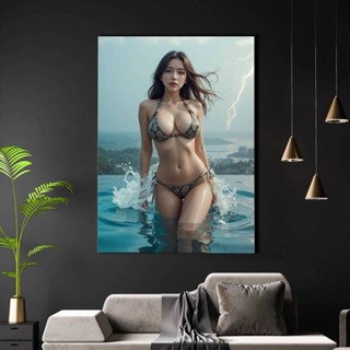 超現實主義幻想女孩藝術無框 AI 生成家居裝飾帆布海報