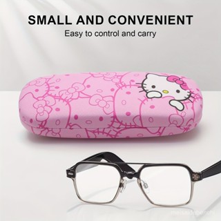 Hello Kitty 粉色眼鏡盒 - 可愛花卉設計、耐用 PU 皮革、防颳眼鏡收納盒，適閤學校和辦公室、完美的返校禮物