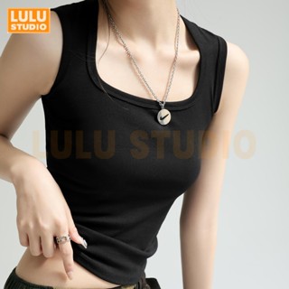 LULU【無袖吊帶】白色純棉小背心 西裝內搭 素色打底衣 小可愛 瑜珈上衣 瑜珈服 運動背心女 瑜伽背心 女裝 女背心