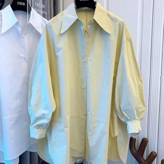 衣時尚 大碼上衣 襯衣 長袖上衣 襯衫 中大碼 M-3XL 新款簡約尖領大版拼接設計感小眾襯衫ME062-1918.