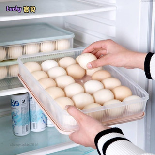 lucky🍑㊣ ☀可疊加帶蓋雞蛋收納盒☀廚房冰箱食物保鮮盒 塑膠雞蛋格蛋託雞蛋盒