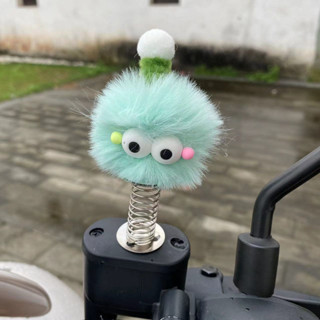 🚀臺灣出貨🚀搖擺彩色煤球蓋帽配飾電動車裝潢山地自行車車貼機車電瓶小物件