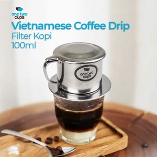 一個兩個杯子越南咖啡滴漏咖啡過濾器 100ml 8 Quai LC1