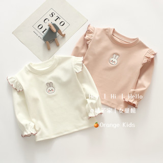 Orange Kids🍊女童長袖 臺灣出貨 女寶寶長袖T恤春秋外穿嬰兒上衣純棉公主襯衫洋氣韓版T女童打底衫內搭衣