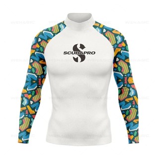 #SCUBA斯庫巴衝浪服UPF50防曬衣沙灘泳衣潛水服水母衣長袖分體上衣#