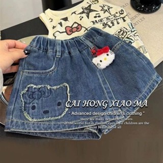 Smile Kids 女童短裙 臺灣出貨 韓版童裝2025夏季新款女童牛仔短褲女孩兒童洋氣時髦卡通百搭裙褲