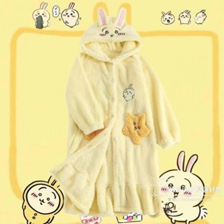 🔥臺灣出貨🔥烏薩奇毛絨睡袍女冬季珊瑚絨睡衣加絨加厚家居服套裝禮