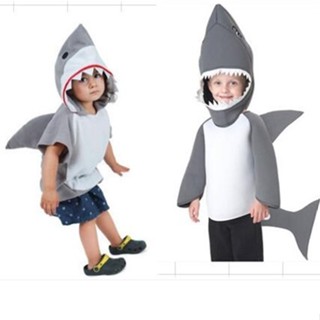 [質量好]兒童動物衣服卡通人偶鯊魚cos服鯊魚服裝演出服海底世界角色扮演