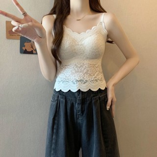 臺灣熱銷 新款蕾絲花邊 吊帶 背心 女內衣 自帶胸墊 打底抹胸 上衣 性感