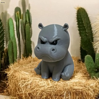 3d 列印憤怒的河馬飾品人造多肉植物汽車儀表板飾品適合同事朋友