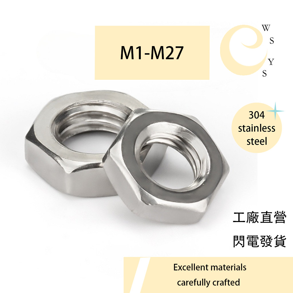 【WSYS】304不鏽鋼六角螺母螺帽 (M1-M27 SS1)