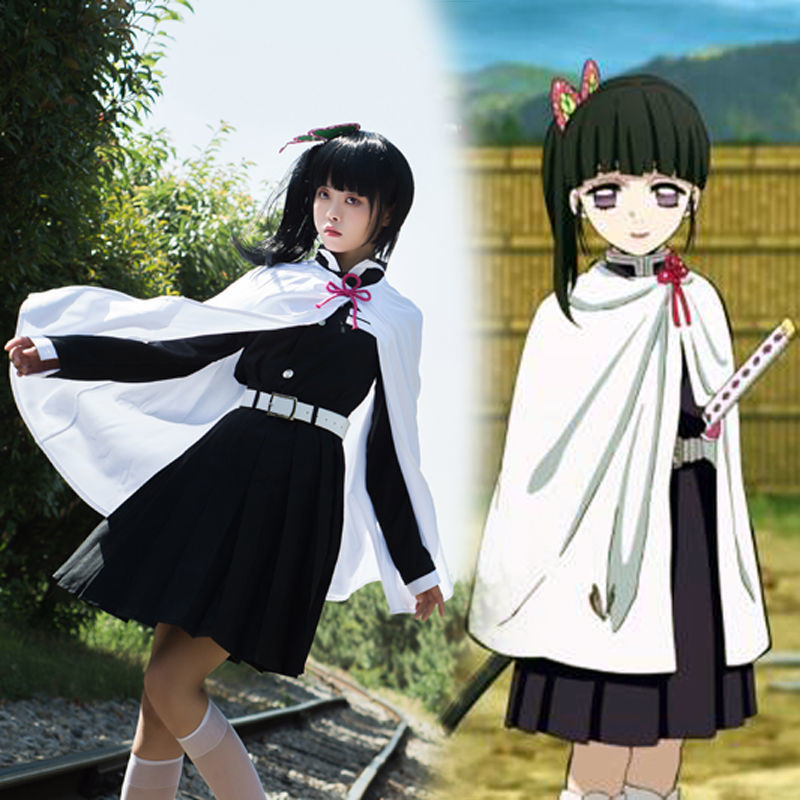 藤原二次元【2010】鬼滅之刃 慄花落香奈乎cos 鬼殺隊隊服 和風隊服cosplay 披風全套