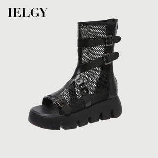 IELGY 女士網眼透氣涼鞋厚底百搭平底涼鞋
