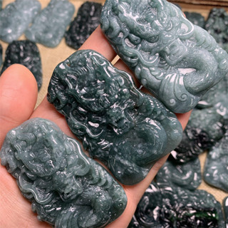 JF-(1pcs)- 生肖龍牌翡翠吊墜正品危料A貨天然翡翠玉石騰龍項墜掛件玉墜
