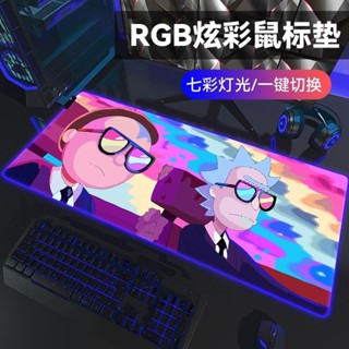『臺現』 RGB發光鼠標墊超大遊戲電競rgb桌面墊電腦筆記本充電加厚鍵盤墊