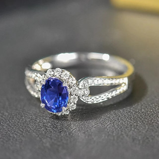 時尚 925 純銀時尚新娘結婚戒指配藍色立方氧化鋯氣質優雅女士配飾週年派對新首飾